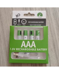 4 Pcs Aaa Lithium Polymère Batterie Usb Charge Directe